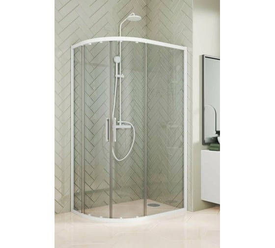 Душевой уголок GuteWetter GWMPKB018RB 100x80x200 см, цвет фурнитуры белый матовый, цвет стекла бесцветный, стекло закаленное 6 мм, открывание двери левое / правое 4698032688165
