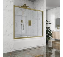 Шторка на ванну GuteWetter GWMPKB019P4 215x150 см, цвет фурнитуры бронзовый, цвет стекла бесцветный, стекло закаленное 6 мм, открывание двери левое/правое 4698031293100