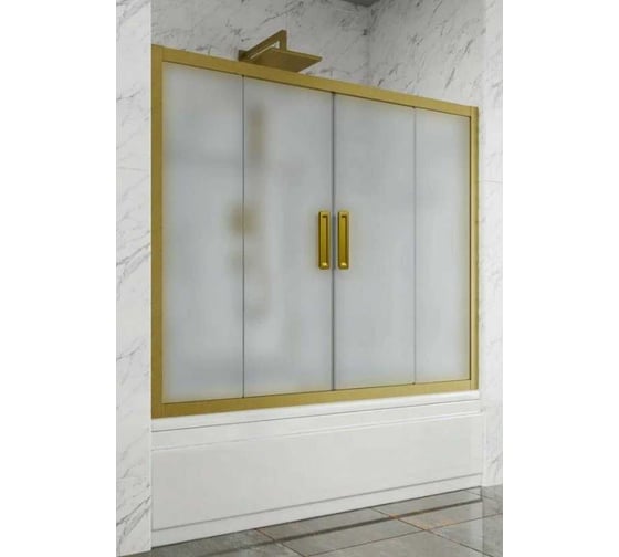Шторка на ванну GuteWetter GWMPKB019P4 275x150 см, цвет фурнитуры бронзовый, цвет стекла матовый, стекло закаленное 6 мм, открывание двери левое/правое 4698031293575