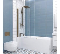 Шторка на ванну GuteWetter GWMPKB020P601N 57x153 см, цвет фурнитуры бронзовый, цвет стекла бесцветный, стекло закаленное 6 мм 4698032451172
