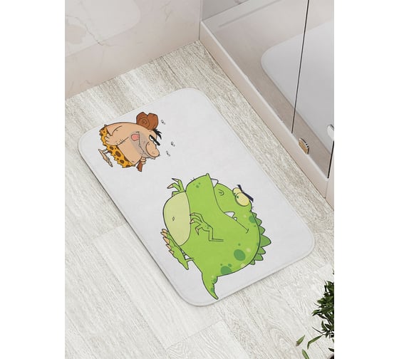 Коврик противоскользящий JoyArty "Встреча древности" для ванной, сауны, бассейна, bath_12647