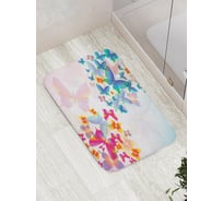 Коврик противоскользящий JoyArty "Цветные бабочки" для ванной, сауны, бассейна, bath_13587