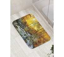 Коврик противоскользящий JoyArty "Каменистая лесная река" для ванной, сауны, бассейна, bath_16174