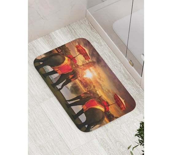 Коврик противоскользящий JoyArty "Тайландские слоны" для ванной, сауны, бассейна, bath_16619