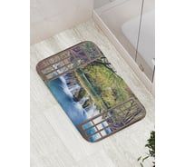 Коврик противоскользящий JoyArty "Окно на водопаде" для ванной, сауны, бассейна, bath_16505