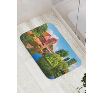 Коврик противоскользящий JoyArty "Речные балконы" для ванной, сауны, бассейна, bath_16767