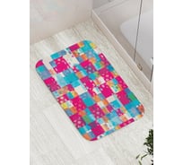 Коврик противоскользящий JoyArty "Квадраты врут" для ванной, сауны, бассейна, bath_21408