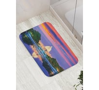 Коврик противоскользящий JoyArty "Ночной белый дом" для ванной, сауны, бассейна, bath_17977