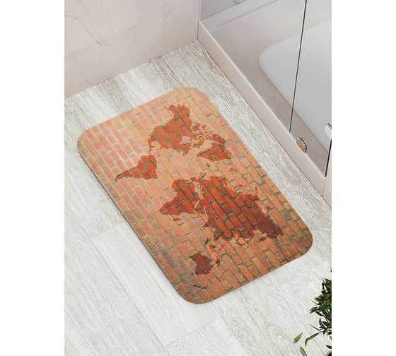 Коврик противоскользящий JoyArty "Настенная карта" для ванной, сауны, бассейна, bath_21247 1