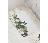 Коврик противоскользящий JoyArty "Осторожные волки" для ванной, сауны, бассейна, bath_17716