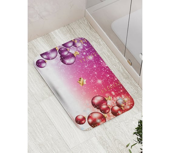 Коврик противоскользящий JoyArty "Блестящие шары" для ванной, сауны, бассейна, bath_21470 1