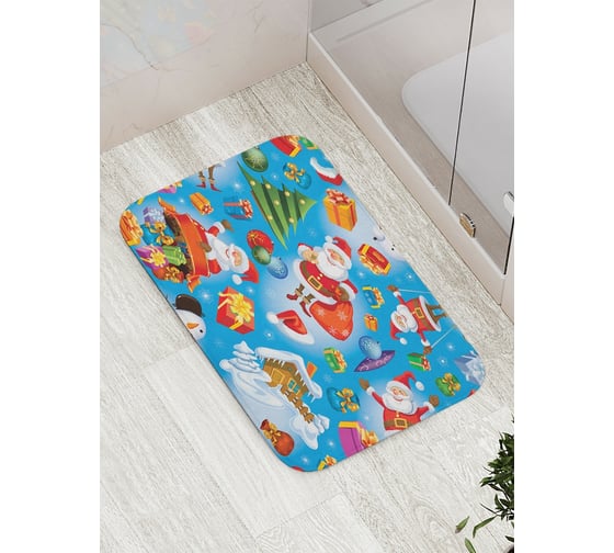 Коврик противоскользящий JoyArty "Веселый Санта" для ванной, сауны, бассейна, bath_20061 1