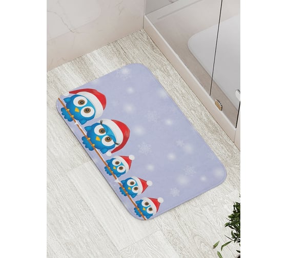 Коврик противоскользящий JoyArty "Совы готовы к празднику" для ванной, сауны, бассейна, bath_20033 1