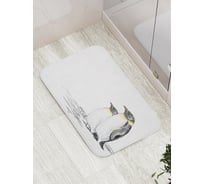 Коврик противоскользящий JoyArty "Пингвины на прогулке" для ванной, сауны, бассейна, bath_17278