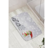 Коврик противоскользящий JoyArty "Праздничный снег" для ванной, сауны, бассейна, bath_21484