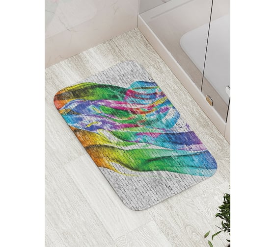 Коврик противоскользящий JoyArty "Красочные потеки" для ванной, сауны, бассейна, bath_21246
