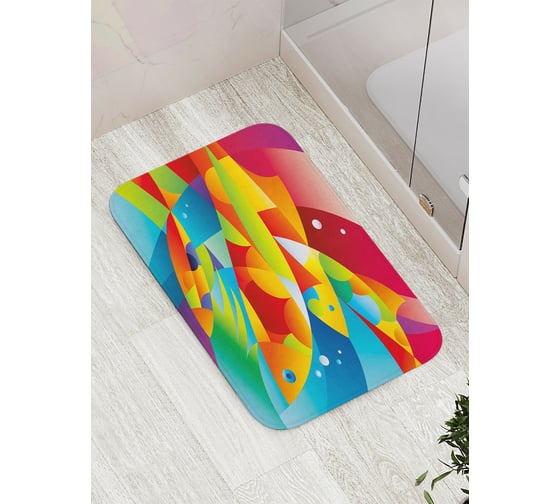 Коврик противоскользящий JoyArty "Модерные рыбы" для ванной, сауны, бассейна, bath_21764 1