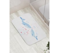 Коврик противоскользящий JoyArty "Китовая любовь" для ванной, сауны, бассейна, bath_23180