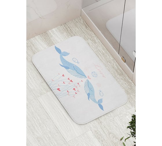 Коврик противоскользящий JoyArty "Китовая любовь" для ванной, сауны, бассейна, bath_23180 1