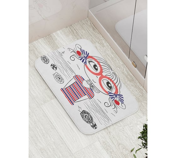 Коврик противоскользящий JoyArty "Пляжная задумчивость" для ванной, сауны, бассейна, bath_2892 1