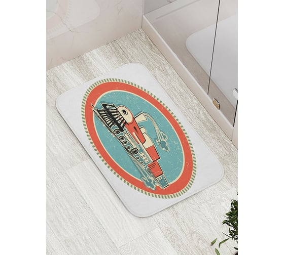 Коврик противоскользящий JoyArty "Поезд странствий" для ванной, сауны, бассейна, bath_22384