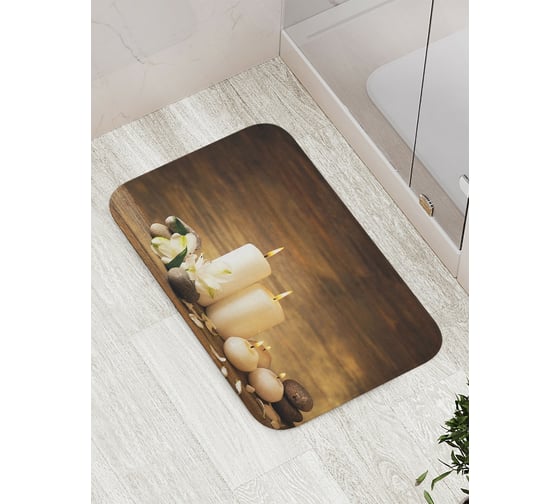 Коврик противоскользящий JoyArty "Горящие свечи" для ванной, сауны, бассейна, bath_21876 1
