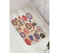 Коврик противоскользящий JoyArty "Морские этикетки" для ванной, сауны, бассейна, bath_2850