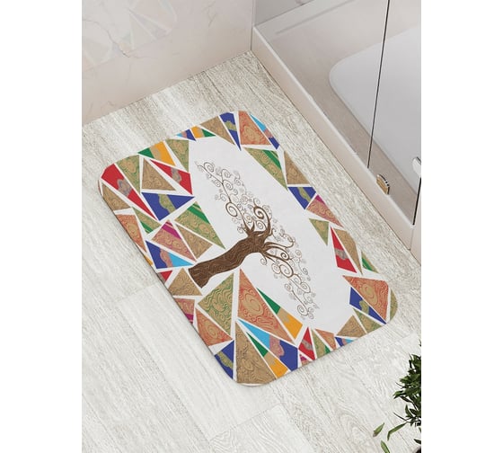 Коврик противоскользящий JoyArty "Осколочное дерево" для ванной, сауны, бассейна, bath_3426 1