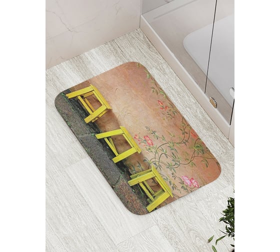 Коврик противоскользящий JoyArty "Три табуретки" для ванной, сауны, бассейна, bath_3391