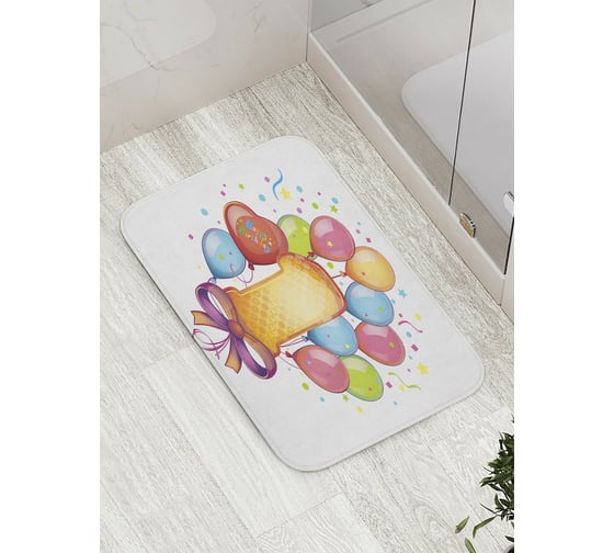 Коврик противоскользящий JoyArty "Шарики и бантик" для ванной, сауны, бассейна, bath_35030 1