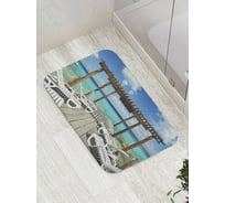 Коврик противоскользящий JoyArty "Лежаки на террасе" для ванной, сауны, бассейна, bath_34881