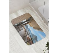 Коврик противоскользящий JoyArty "Лоджия у моря" для ванной, сауны, бассейна, bath_34916
