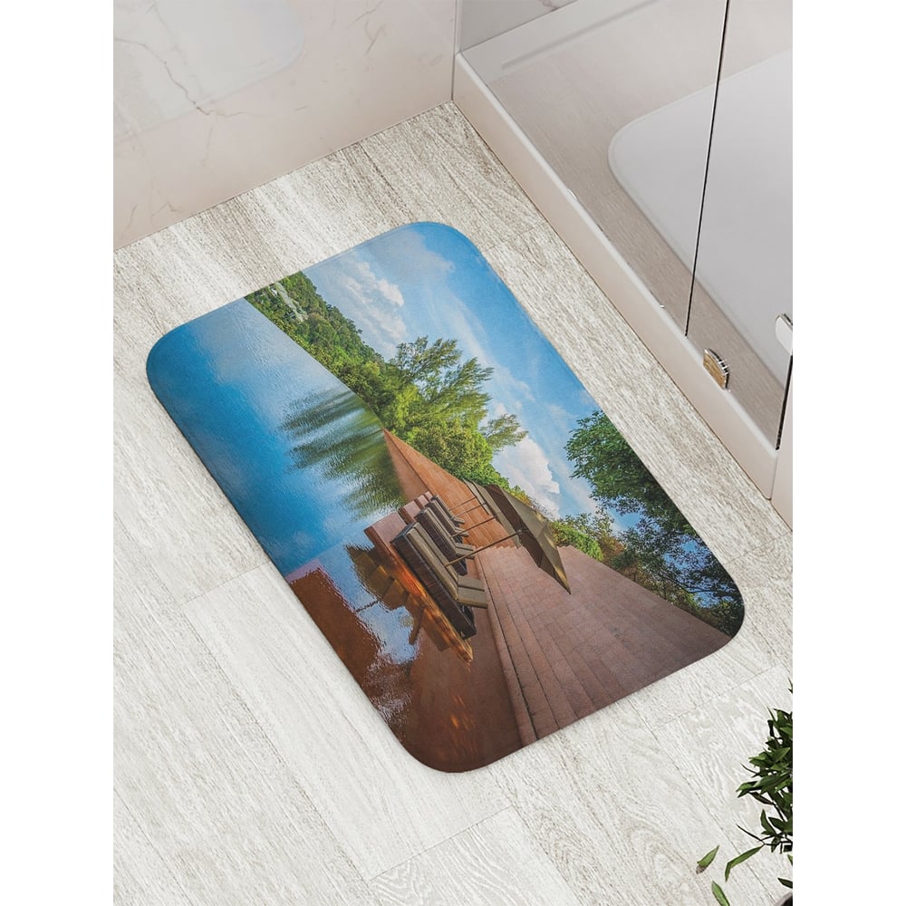 Коврик противоскользящий JoyArty "Лежаки в бассейне" для ванной, сауны ...