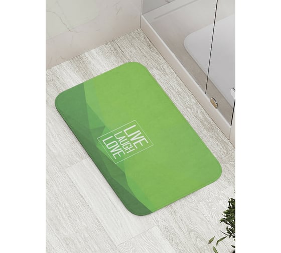 Коврик противоскользящий JoyArty "Живи.Смейся.Люби" для ванной, сауны, бассейна, bath_378480 1