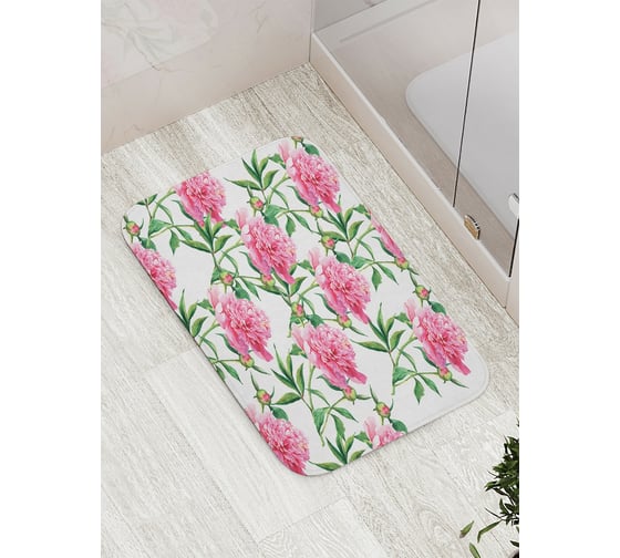 Коврик противоскользящий JoyArty "Распустившиеся пионы" для ванной, сауны, бассейна, bath_378392 1