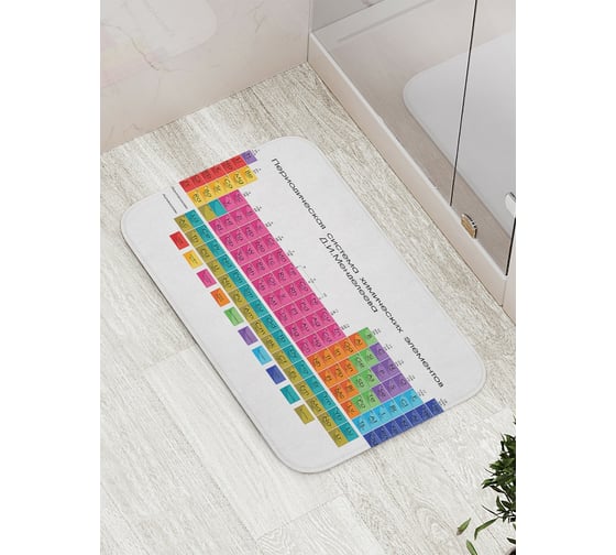 Коврик противоскользящий JoyArty "Химическая таблица" для ванной, сауны, бассейна, bath_378524 1