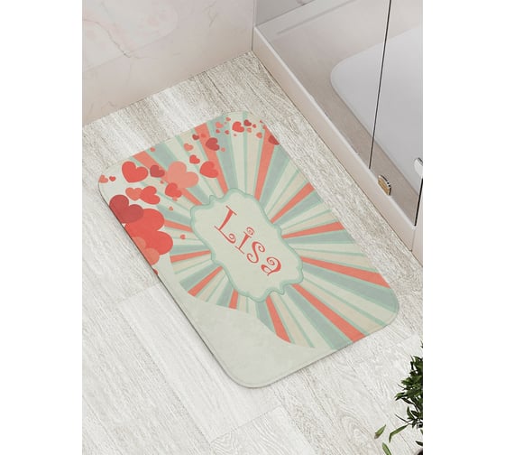 Коврик противоскользящий JoyArty "Валентинка для Лизы" для ванной, сауны, бассейна, bath_4440 1