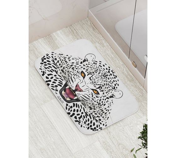Коврик противоскользящий JoyArty "Агрессия леопарда" для ванной, сауны, бассейна, bath_4294 1