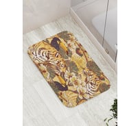 Коврик противоскользящий JoyArty "Тигры в цветах с туканами" для ванной, сауны, бассейна, bath_38647