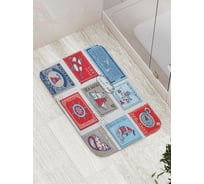 Коврик противоскользящий JoyArty "Морские почтовые марки" для ванной, сауны, бассейна, bath_4275