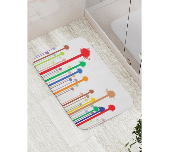 Коврик противоскользящий JoyArty "Красочный чертополох" для ванной, сауны, бассейна, bath_4387