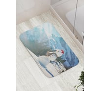 Коврик противоскользящий JoyArty "Снеговик в горах" для ванной, сауны, бассейна, bath_4541