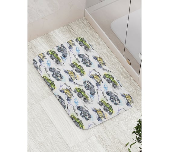 Коврик противоскользящий JoyArty "Маленькие внедорожники" для ванной, сауны, бассейна, bath_46011 1