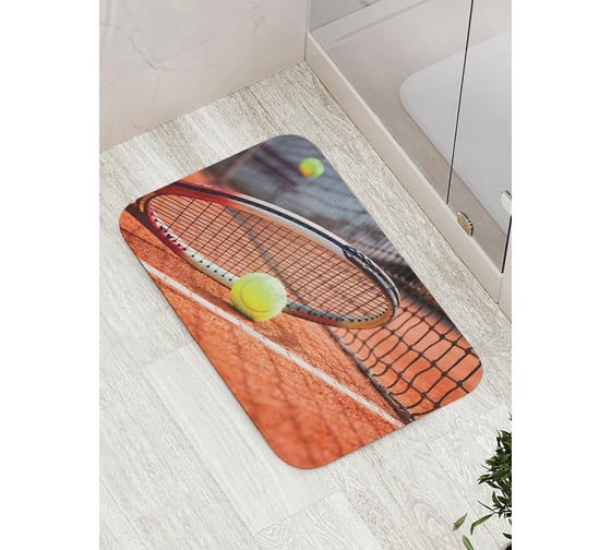 Коврик противоскользящий JoyArty "Теннисный корт" для ванной, сауны, бассейна, bath_4640