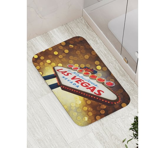 Коврик противоскользящий JoyArty "В Лас Вегас за приключениями" для ванной, сауны, бассейна, bath_4739 1