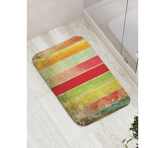 Коврик противоскользящий JoyArty "Потертая радуга" для ванной, сауны, бассейна, bath_4747 1