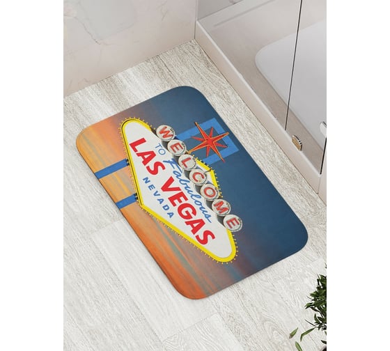 Коврик противоскользящий JoyArty "Добро пожаловать в Лас Вегас" для ванной, сауны, бассейна, bath_4736 1