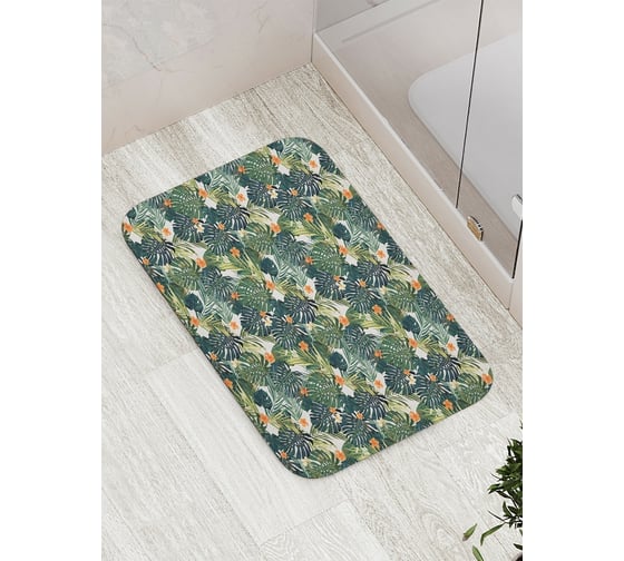 Коврик противоскользящий JoyArty "Тропические листья" для ванной, сауны, бассейна, bath_48876 1
