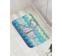 Коврик противоскользящий JoyArty "Якорь на зигзагах" для ванной, сауны, бассейна, bath_4904