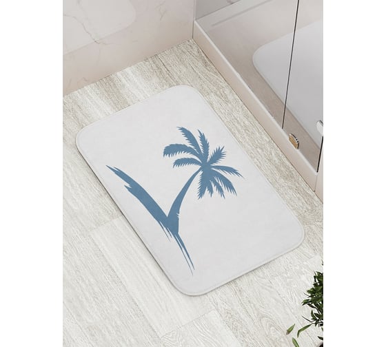 Коврик противоскользящий JoyArty "Синяя пальма" для ванной, сауны, бассейна, bath_4821